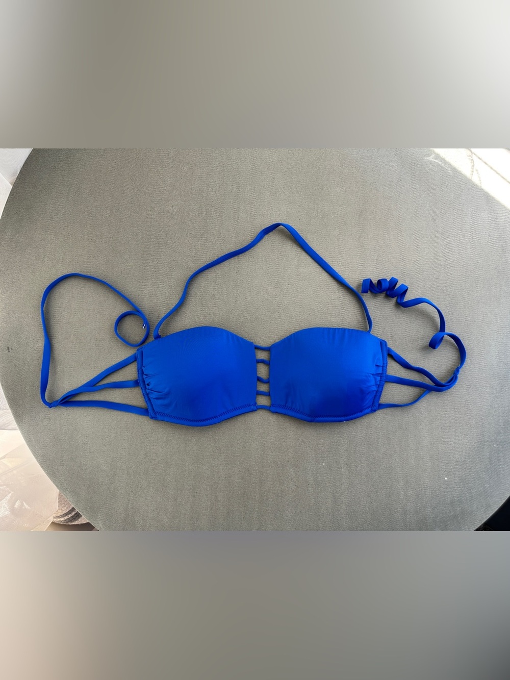 Blue Strappy Bandeau Bikini Top - Women Swim